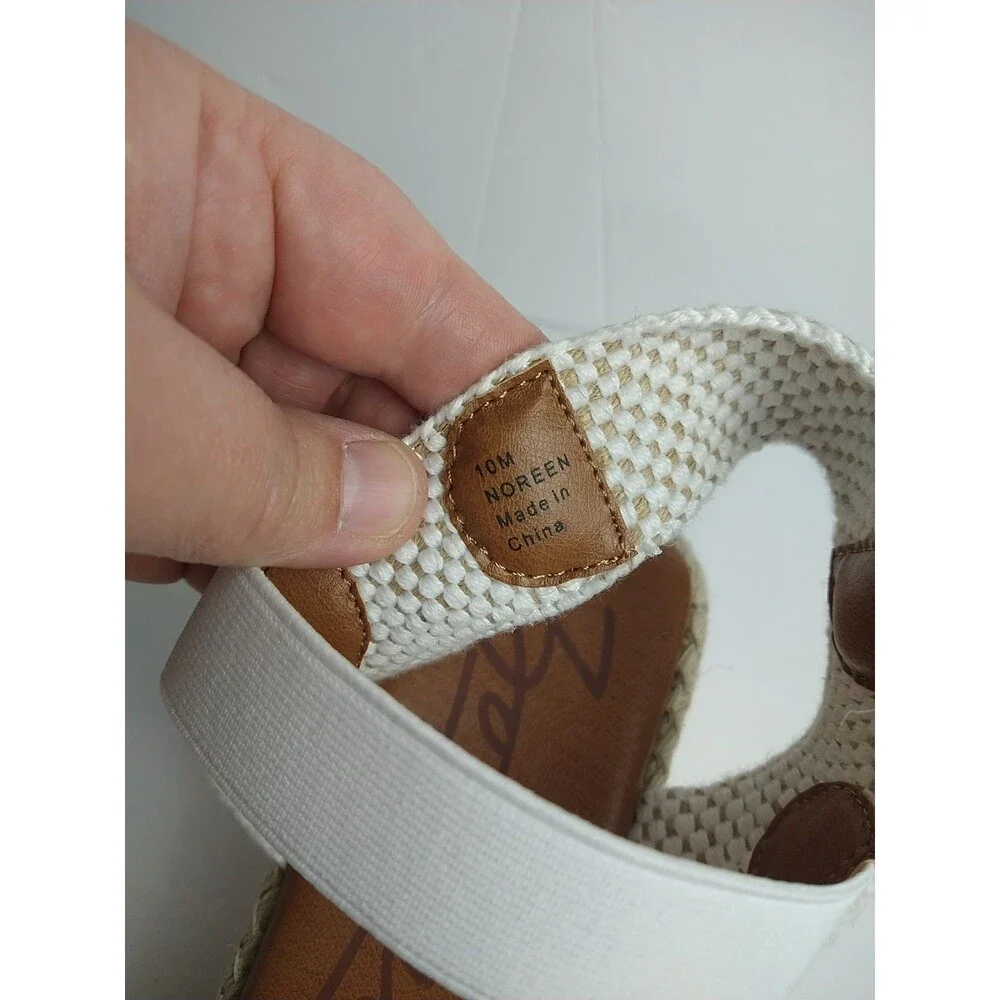 Zodiac Woman 10M Noreen White Mesh Fabric Wedge Slingback Sandals Casual